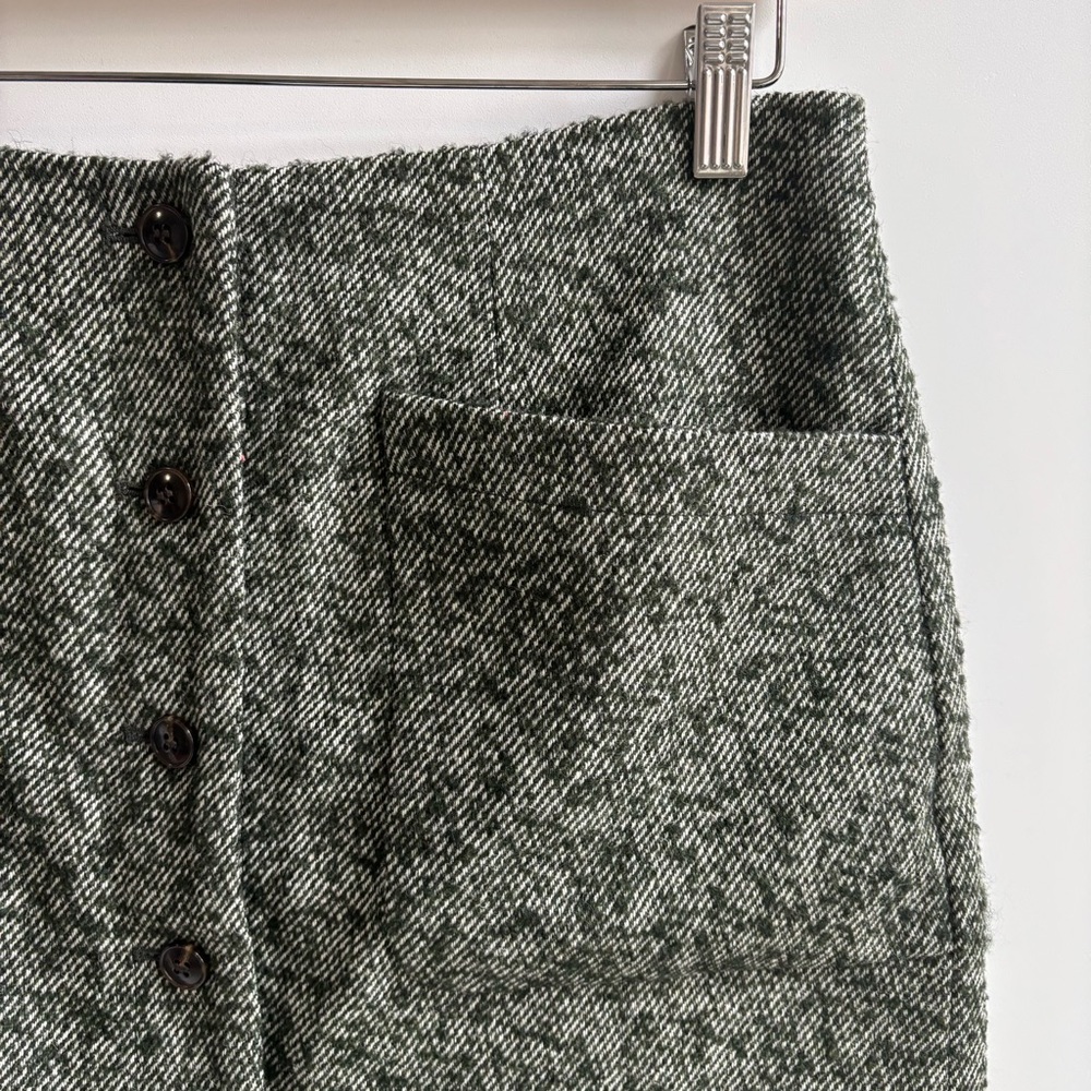Madewell Herringbone Wool Button-Front Mini Skirt… - image 5